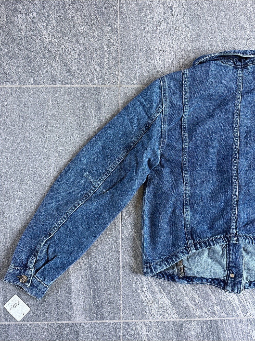 NWT Free People We The Free Jade Denim Jacket High low High Dove Medium wash S - Picture 13 of 16